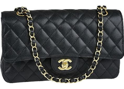 chanel classic double flap quilted caviar gold-tone medium black|Chanel Classic Medium Double Flap Bag .